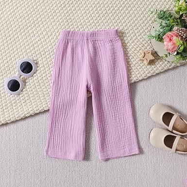 Trendy Knot Girls Pink Top and Pants Set – Cotton Blend Casual Outfit