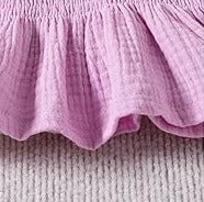 Trendy Knot Girls Pink Top and Pants Set – Cotton Blend Casual Outfit