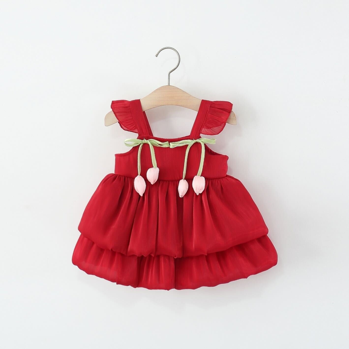 Tulip Hanging Layered Dress for Girls – Cotton Blend Party Wear
