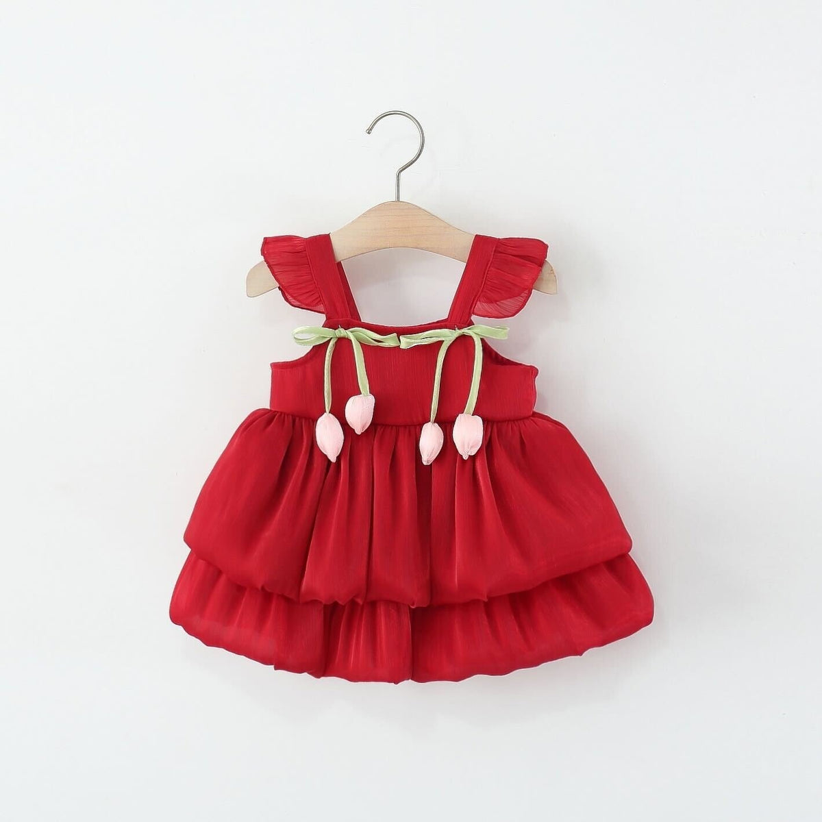 Tulip Hanging Layered Dress for Girls – Cotton Blend Party Wear
