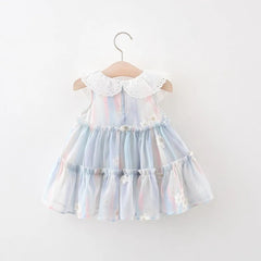 Twirl Frill Flowers Cotton Dress for Girls – Lightweight & Comfortable