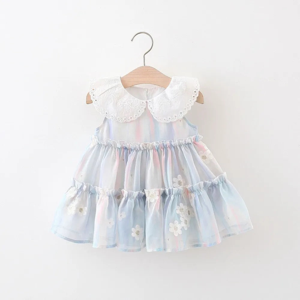 Twirl Frill Flowers Cotton Dress for Girls – Lightweight & Comfortable