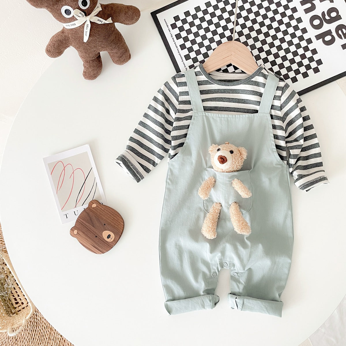 Two-Piece Bear Hanging Set for Baby Boys & Girls – Soft Cotton Outfit