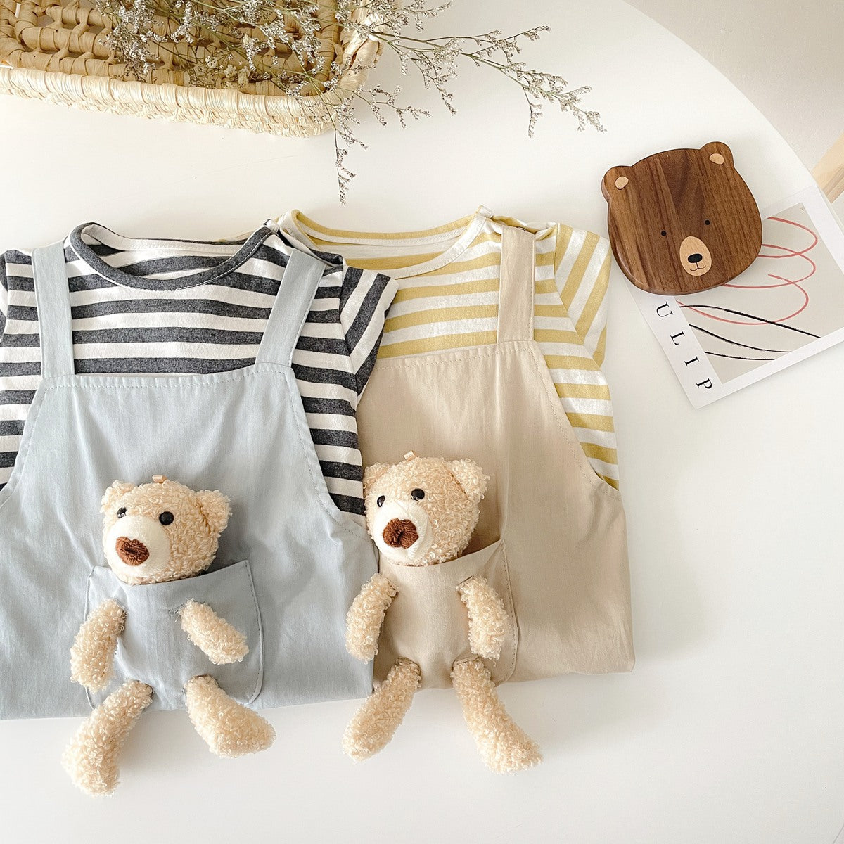 Two-Piece Bear Hanging Set for Baby Boys & Girls – Soft Cotton Outfit