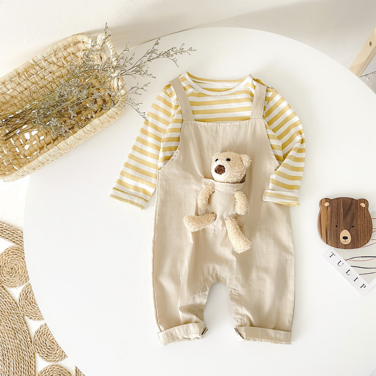 Two-Piece Bear Hanging Set for Baby Boys & Girls – Soft Cotton Outfit
