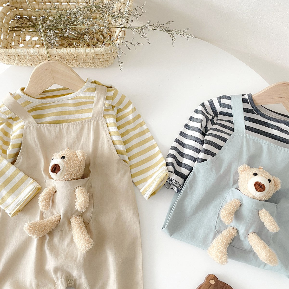 Two-Piece Bear Hanging Set for Baby Boys & Girls – Soft Cotton Outfit