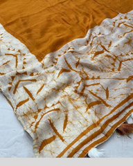 Yellow Cotton Saree With Blouse Piece For Women.