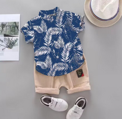 Vacation Blue Boy Clothing Set – Soft Cotton Summer Outfit for Kids, Lightweight & Comfortable