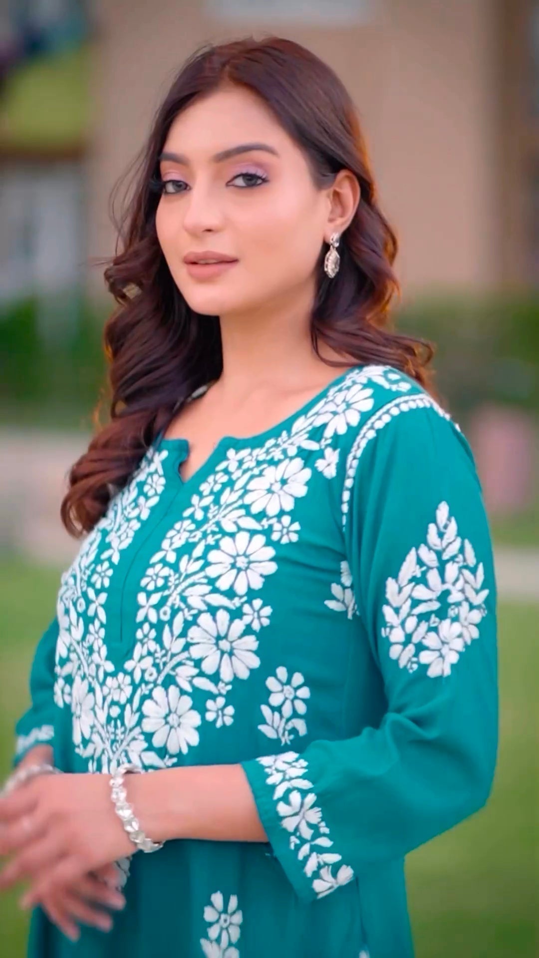 New LUCKNOW CHIKANKARI EXCLUSIVE KURTI_PENT PAIR DESIGN (Rama) 39