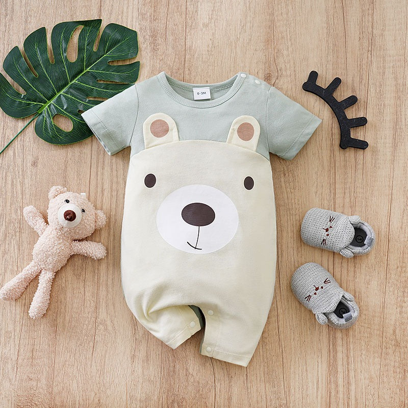 Wonder Baby Bear Romper – Soft Cotton Unisex Outfit for Boys & Girls
