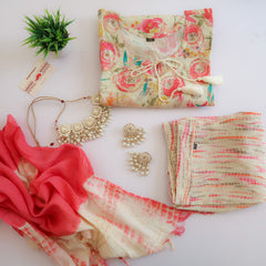 Fancy Pink Malai Grey Suit