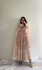 Elegant Fox Georgette Anarkali Suit with Embroidered Sequence Work