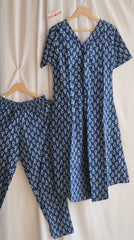 Indigo Blossom Office/Regular Wear Suit Set