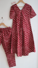 Maroon Leheriya Duo Office/Regular Wear Suit Set