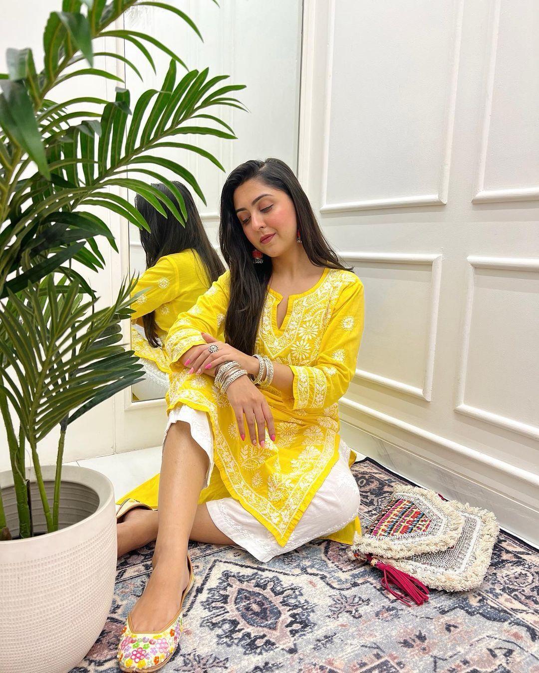 Hand Embroidery Chikankari Long Kurti for Women | Stylish Casual | Fancy11