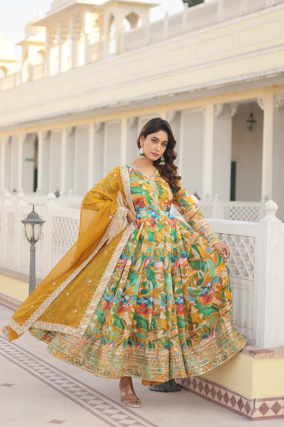 Russian Silk Anarkali Suit Set