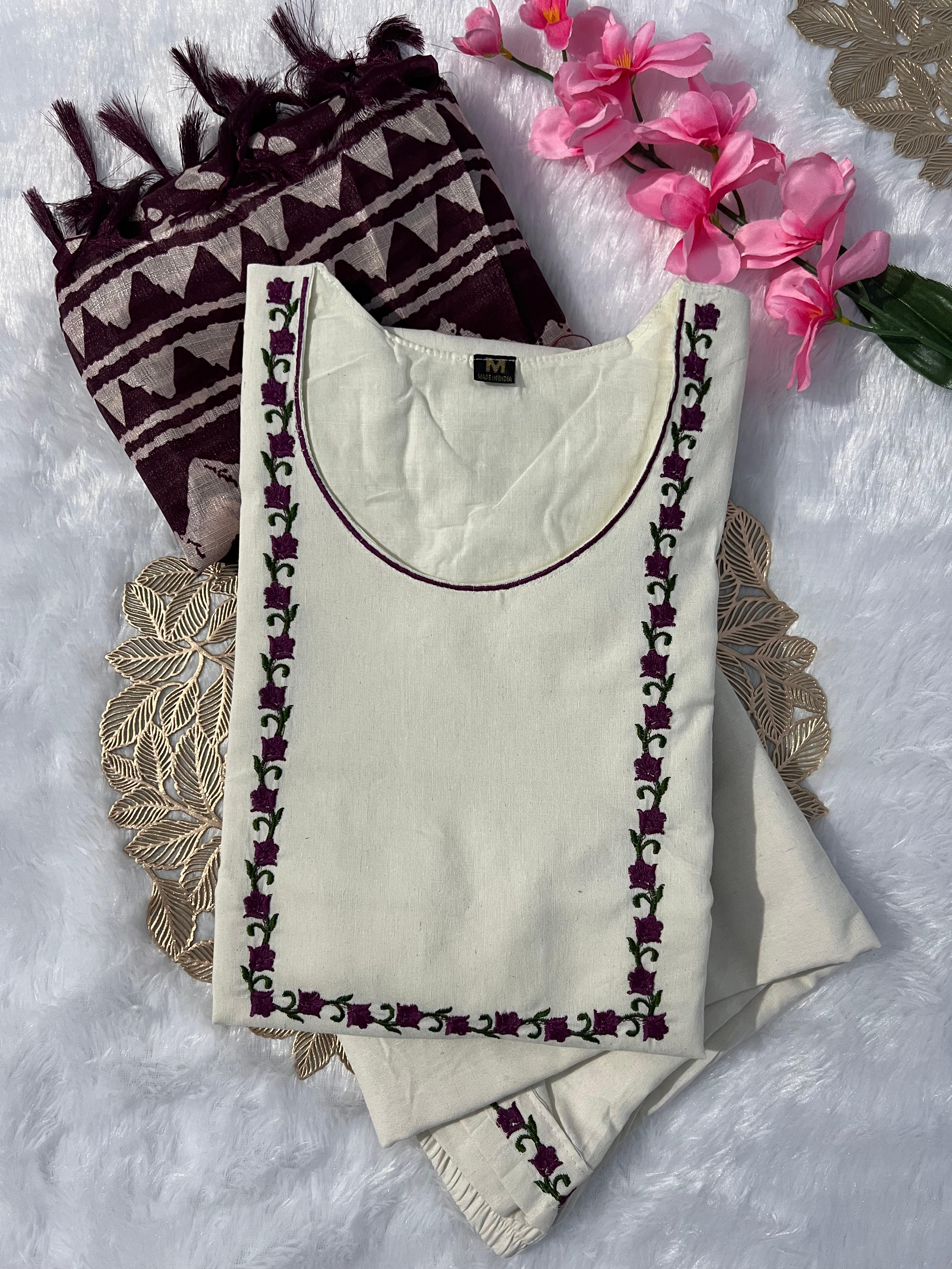 Function Wear Off-White Embroidered Kurta Set