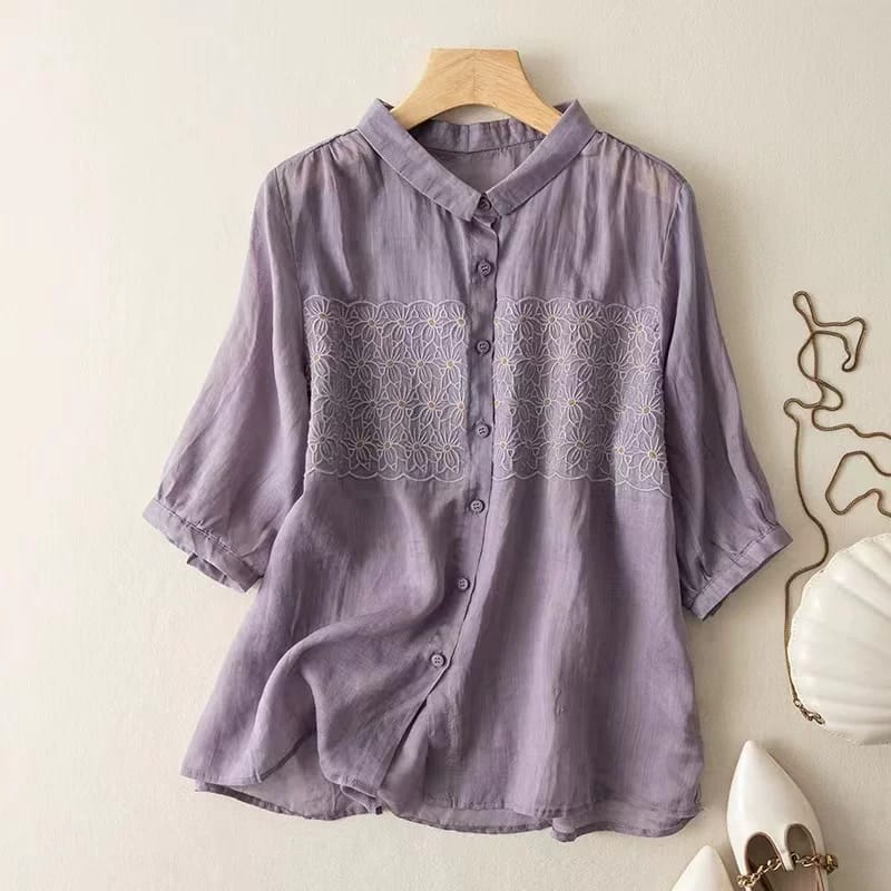 Elegant Embroidered Pure Cotton Shirt – Timeless Everyday Style