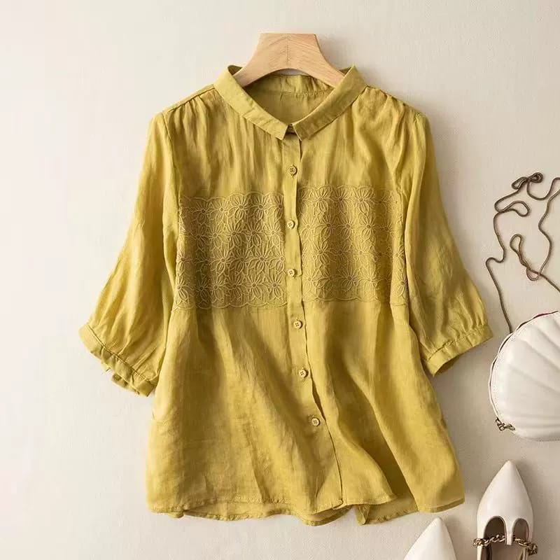 Elegant Embroidered Pure Cotton Shirt – Timeless Everyday Style