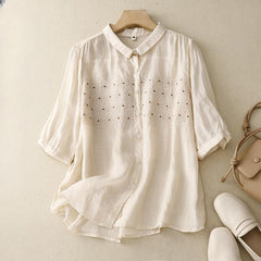 Elegant Embroidered Pure Cotton Shirt – Timeless Everyday Style