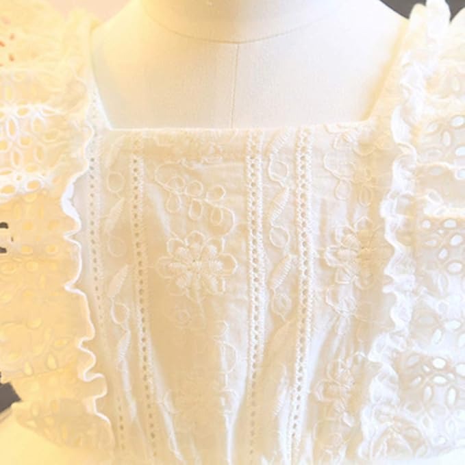 White Frill Princess Dress for Girls – Soft Cotton Blend Party Wear