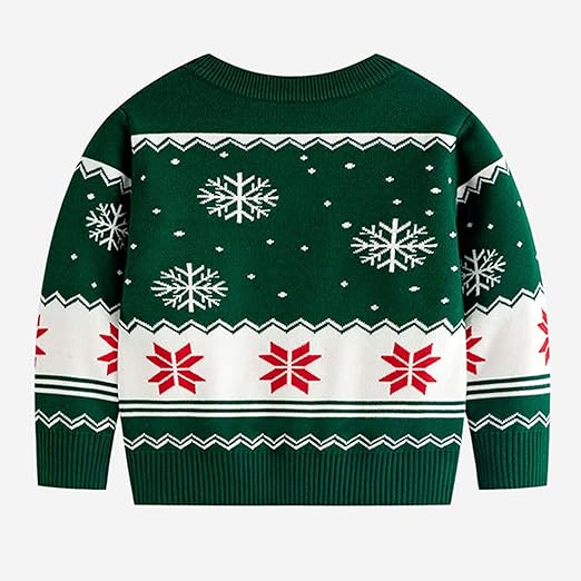 Winter Cozy Green Sweater – Warm Wool Unisex Knitwear for Boys & Girls