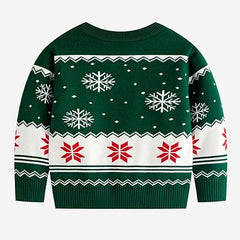 Winter Cozy Green Sweater – Warm Wool Unisex Knitwear for Boys & Girls