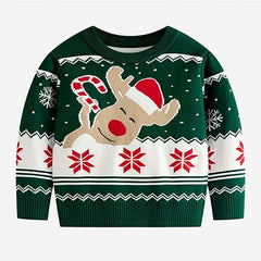 Winter Cozy Green Sweater – Warm Wool Unisex Knitwear for Boys & Girls