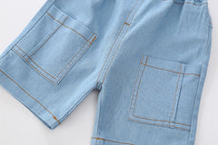 Yellow Abstract Boys Denim Set – Stylish Cotton Kids Outfit for Play and Outings