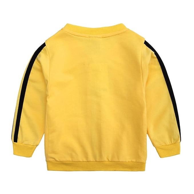 Yellow Blocked Boys Track Suit Set – Comfortable Cotton Blend Kids Outfit