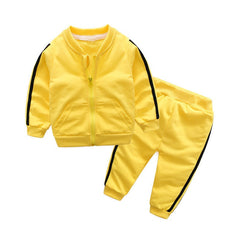 Yellow Blocked Boys Track Suit Set – Comfortable Cotton Blend Kids Outfit