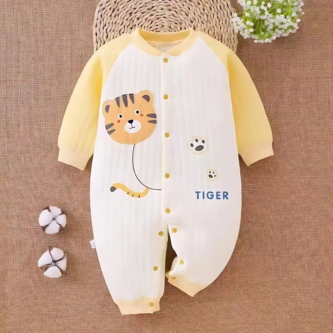 Yellow Mellow Baby Tiger Romper – Soft Cotton Unisex Outfit for Boys & Girls