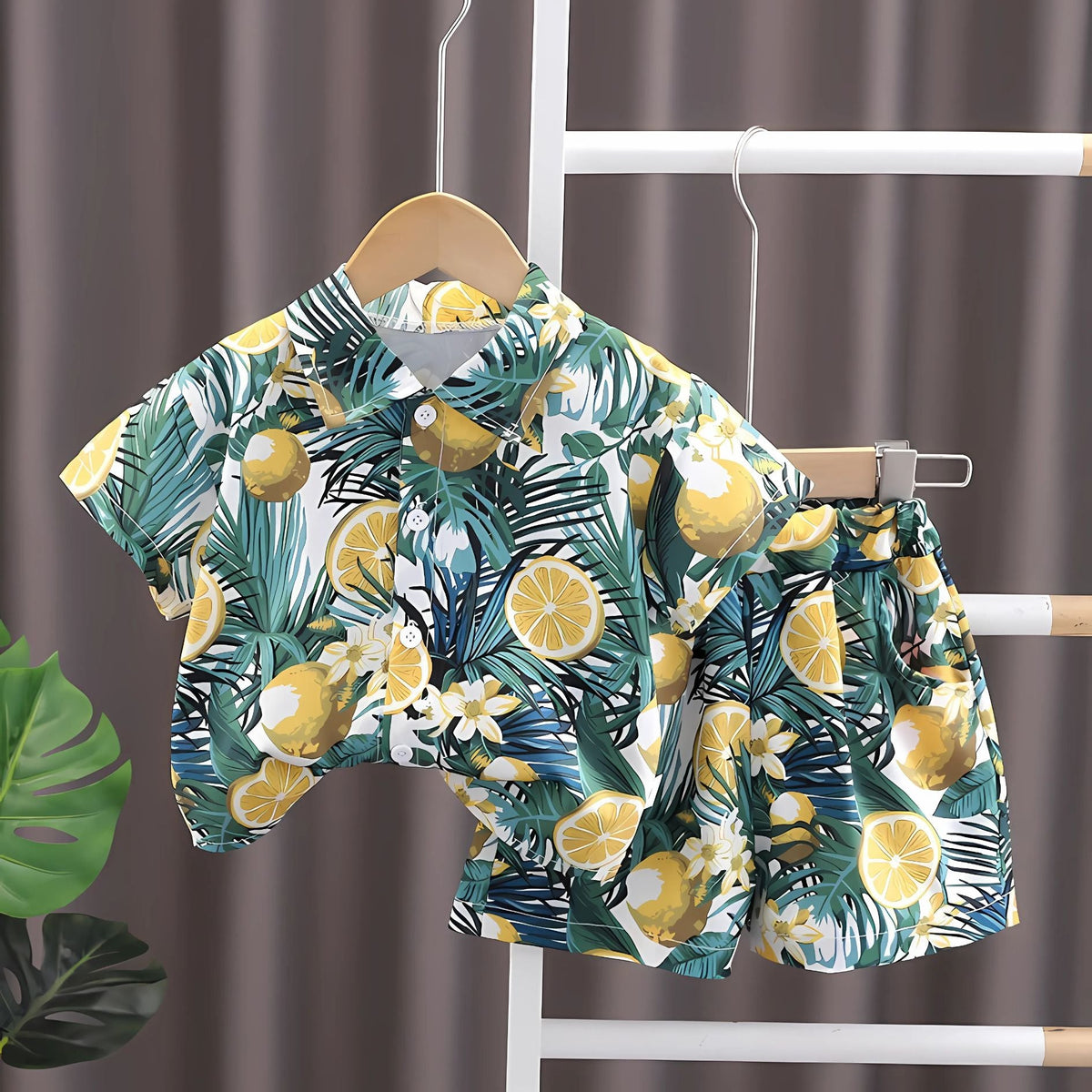 Zesty Lemon Cotton Boys Outfit – Comfortable Summer Wear for Kids