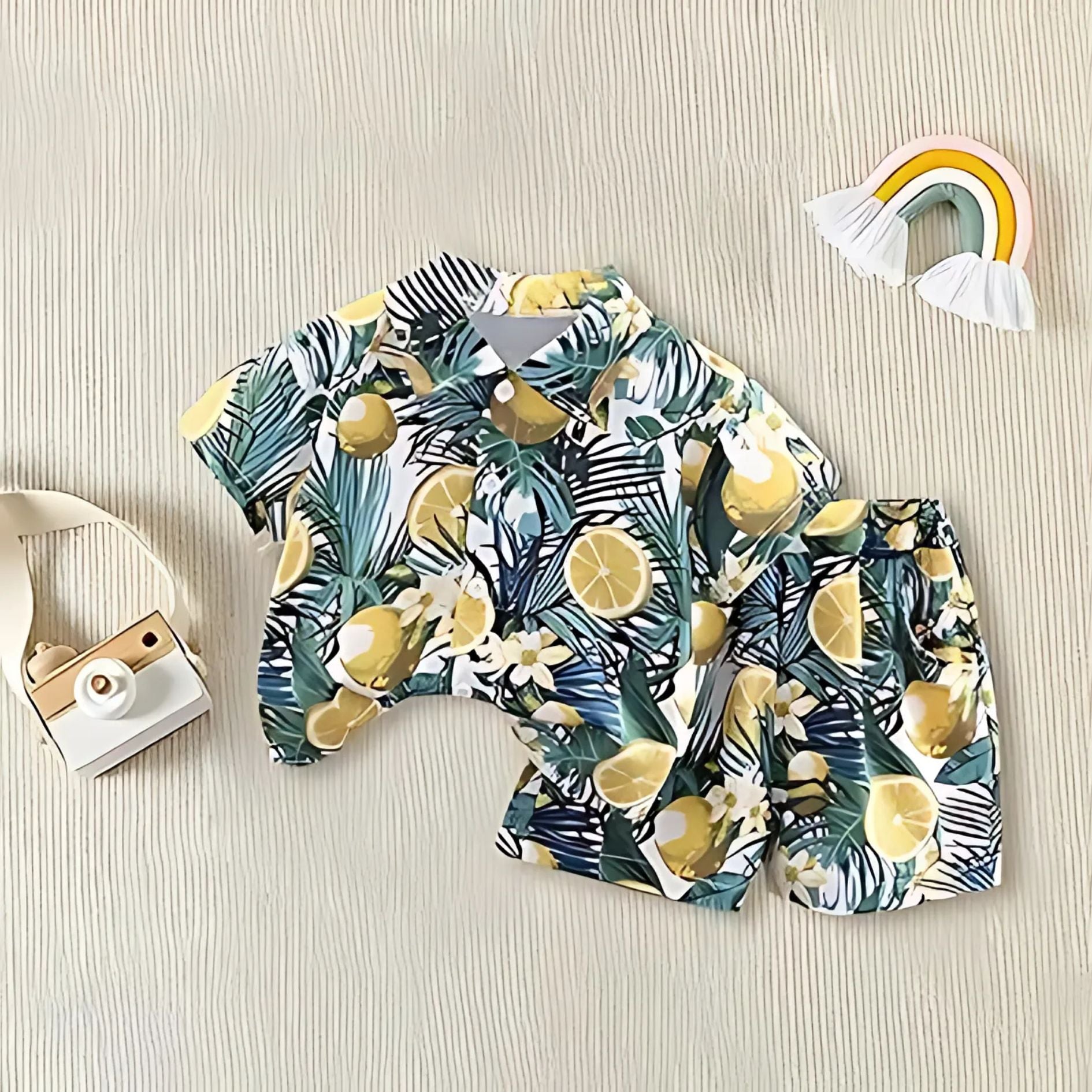 Zesty Lemon Cotton Boys Outfit – Comfortable Summer Wear for Kids