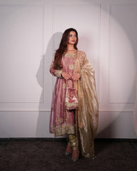 Jimmy Choo Embroidered Kurta Set with Cutwork Dupatta