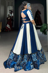 Navratri Special Blue Color Traditional Chaniya Choli