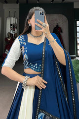 Navratri Special Blue Color Traditional Chaniya Choli