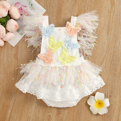 Butterfly Tassel Baby Girls Romper Dress – Soft Cotton Lined Outfit