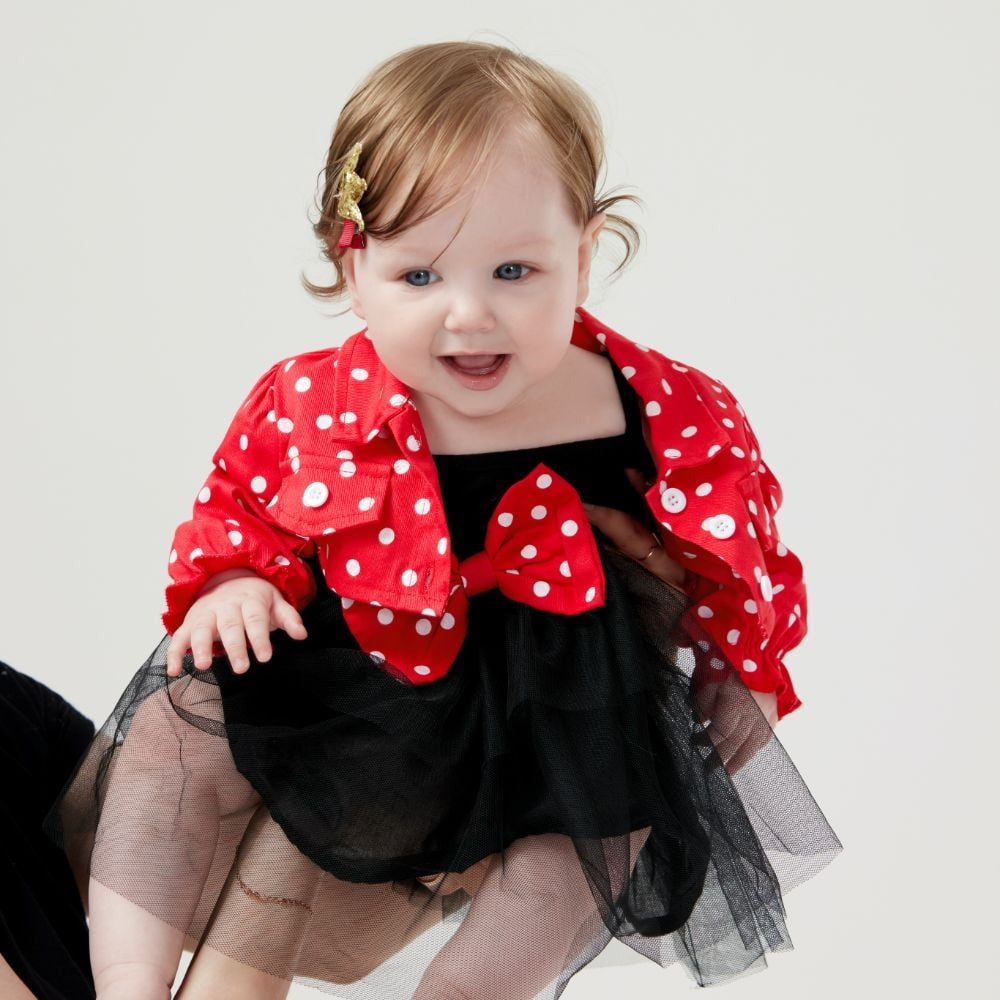 Polka Dot Baby Girls Dress with Jacket and Headband – Soft Cotton Blend Outfit