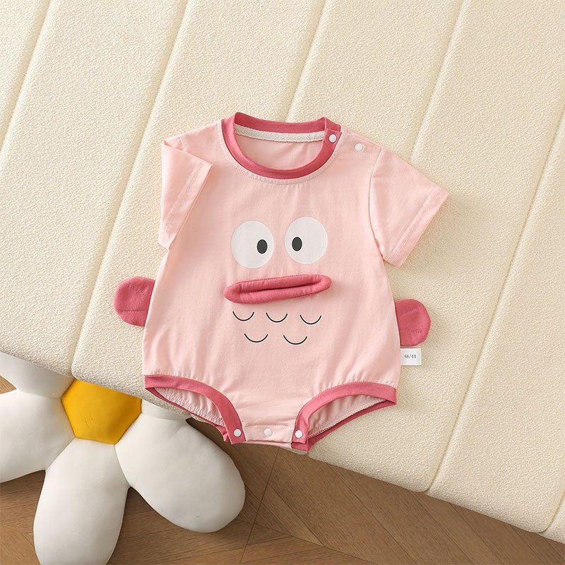 Giggle Mouth 3D Baby Romper for Boys and Girls – Soft Cotton Unisex One-Piece Outfit