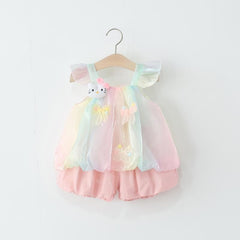 Candy Floss Bunny Baby Girls Cotton Blend Set – Cute Two-Piece Outfit