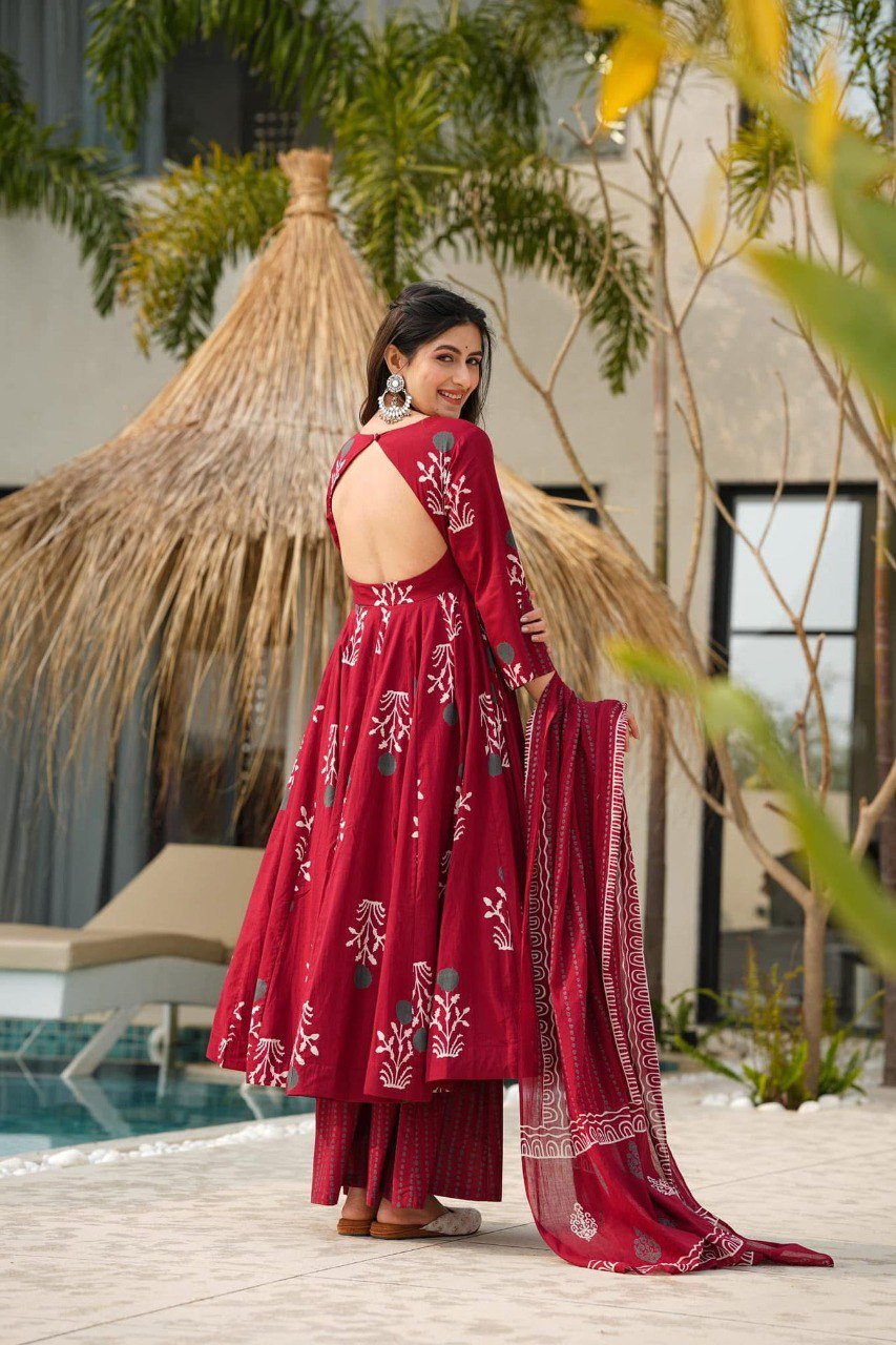 Stylish Maslin Fabric Printed Kurta Set