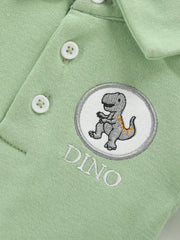 Dino Fun Baby Boy Cotton Romper Shorts and Hat Set – Cute Dinosaur Outfit for Infants