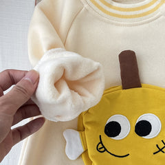 Yellow Cartoon Cozy Romper – Soft Cotton Baby Outfit for Boys & Girls