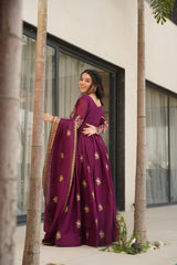 Star Georgette Kurta with Sequins & Zari Embroidery