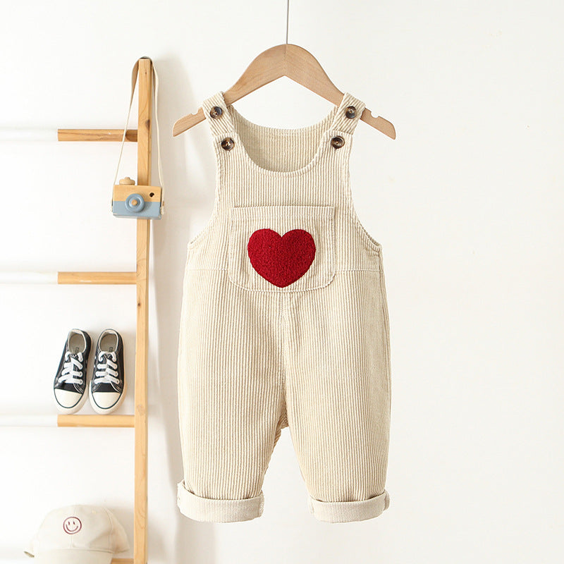 Corduroy Love Girls Embroidered Jumpsuit – Soft Cotton Corduroy