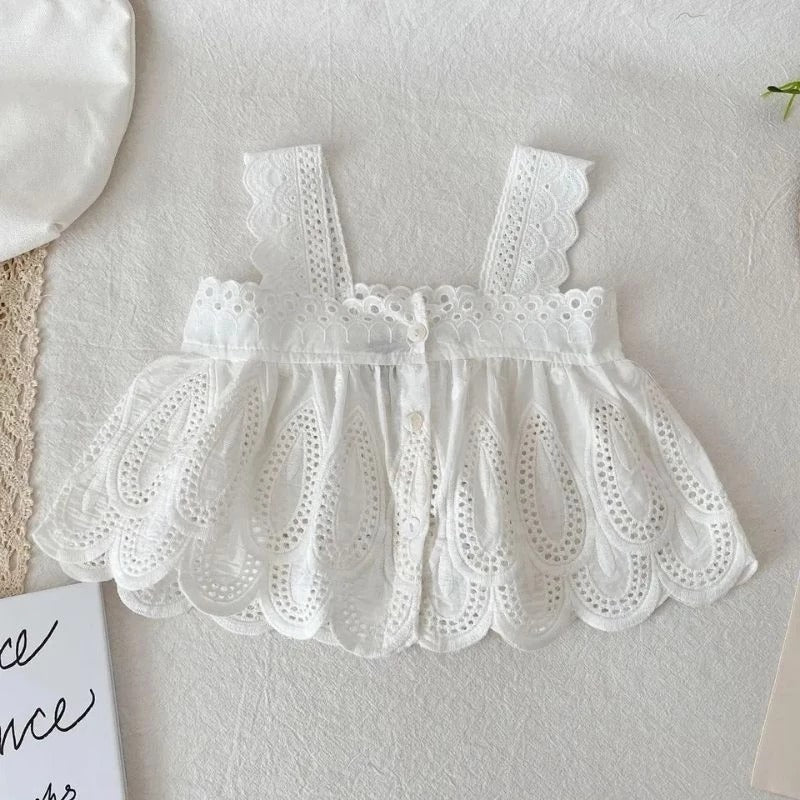 Ivory Love Baby Girls Top and Skorts Set – Cotton and Denim Two-Piece Outfit