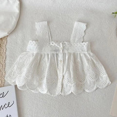 Ivory Love Baby Girls Top and Skorts Set – Cotton and Denim Two-Piece Outfit