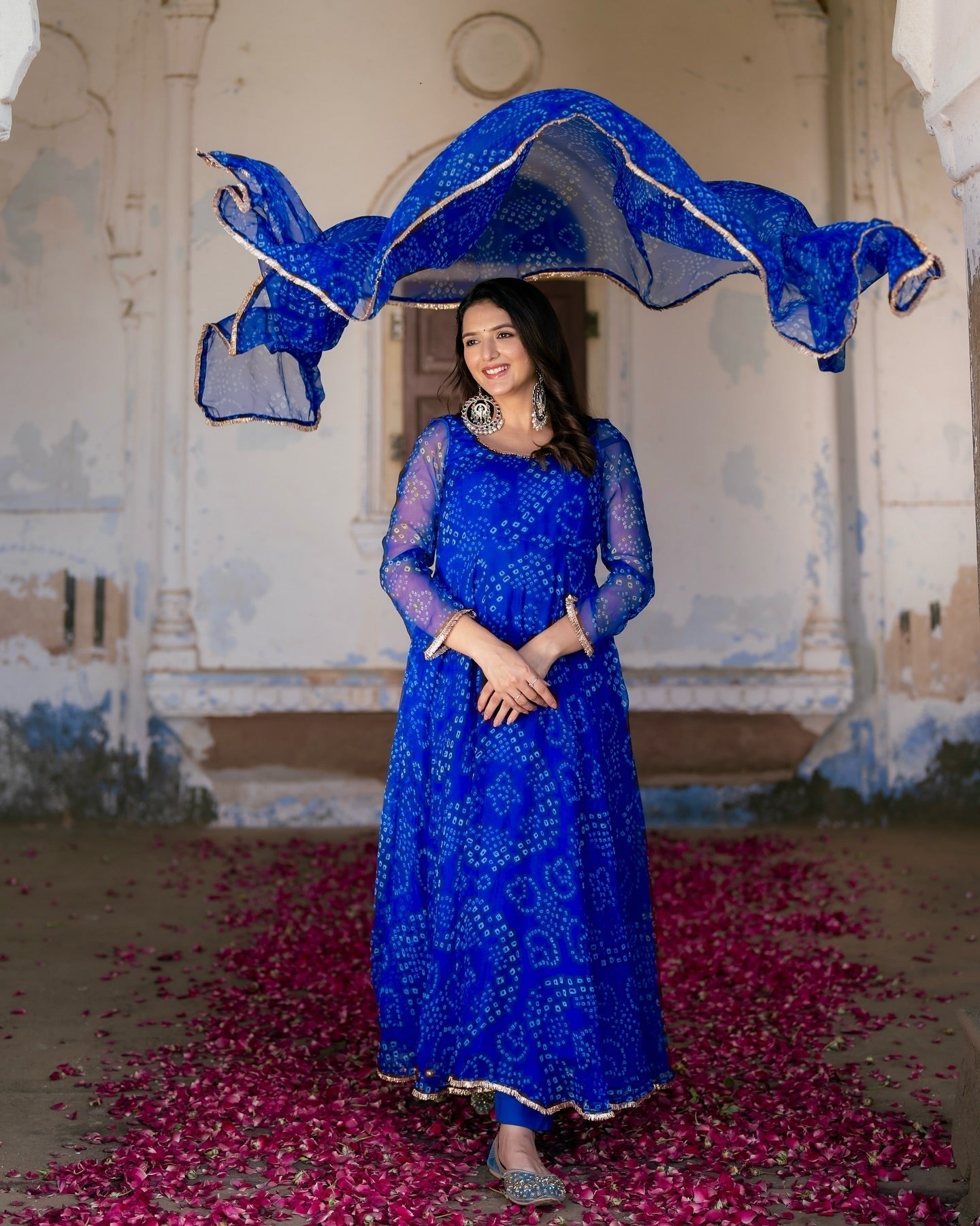 Exclusive Digital Printed Organza Silk Anarkali Suits