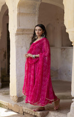 Exclusive Digital Printed Organza Silk Anarkali Suit